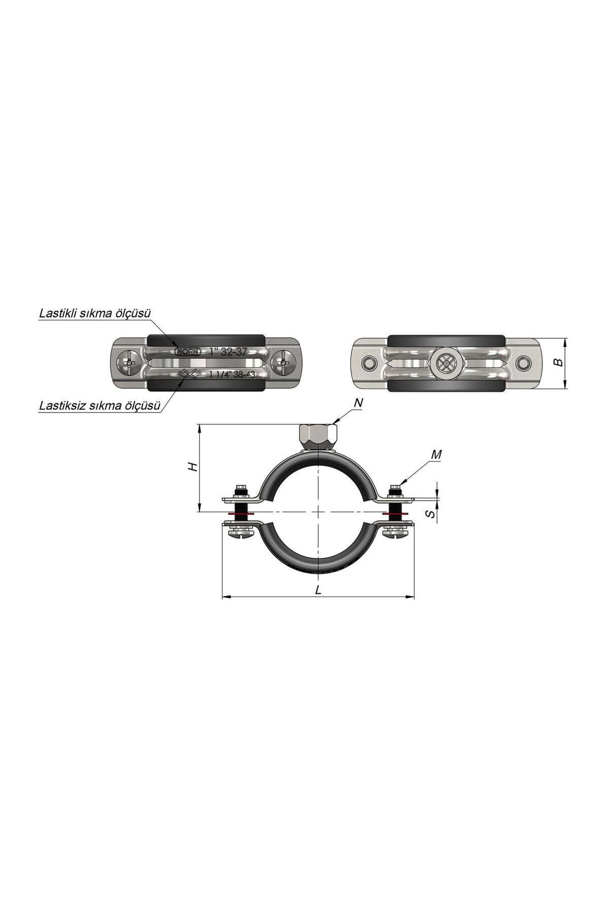 Oem Somunlu Boru Kelepçesi 1 1/4