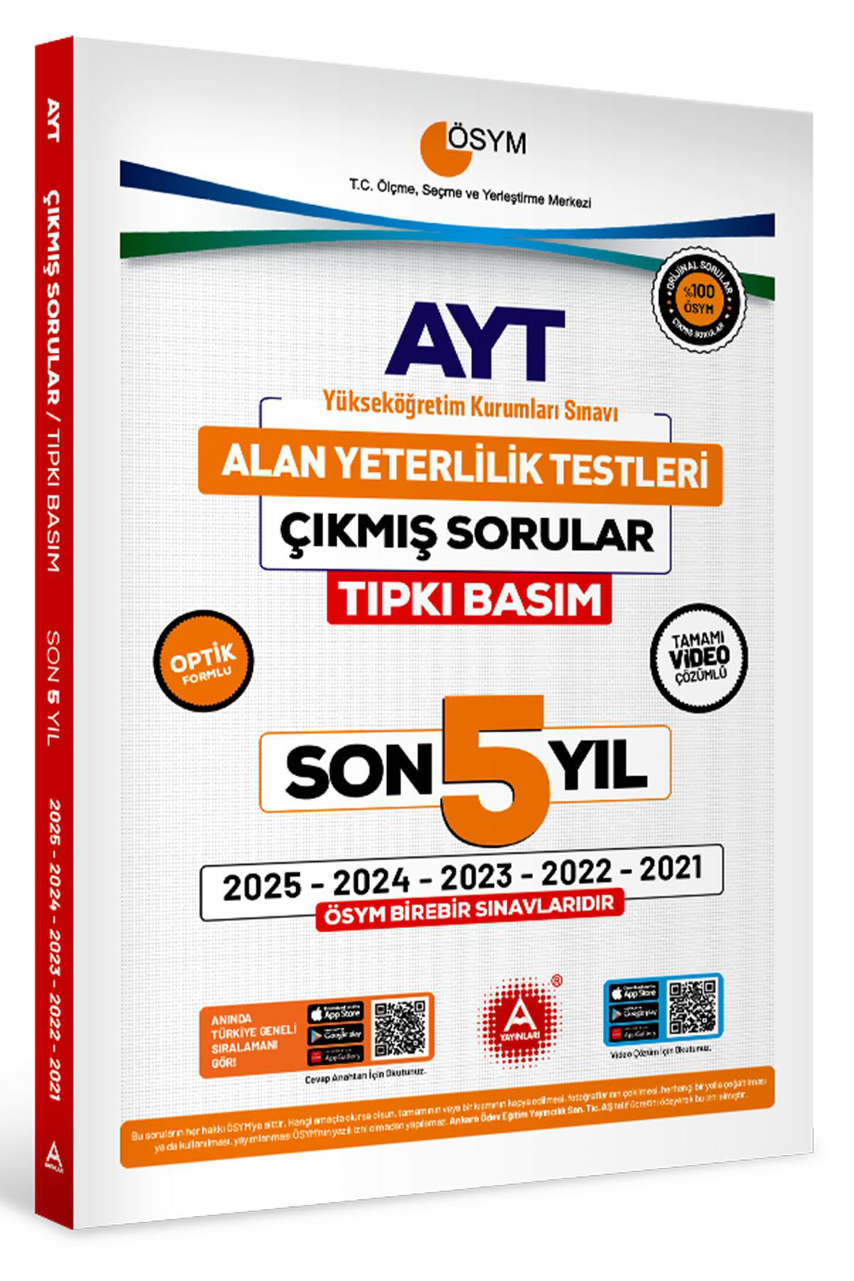 Son 5 yıl AYT Çıkmış Sorular-Tıpkı Basım-Bire Bir ÖSYM-Tamamı Vid