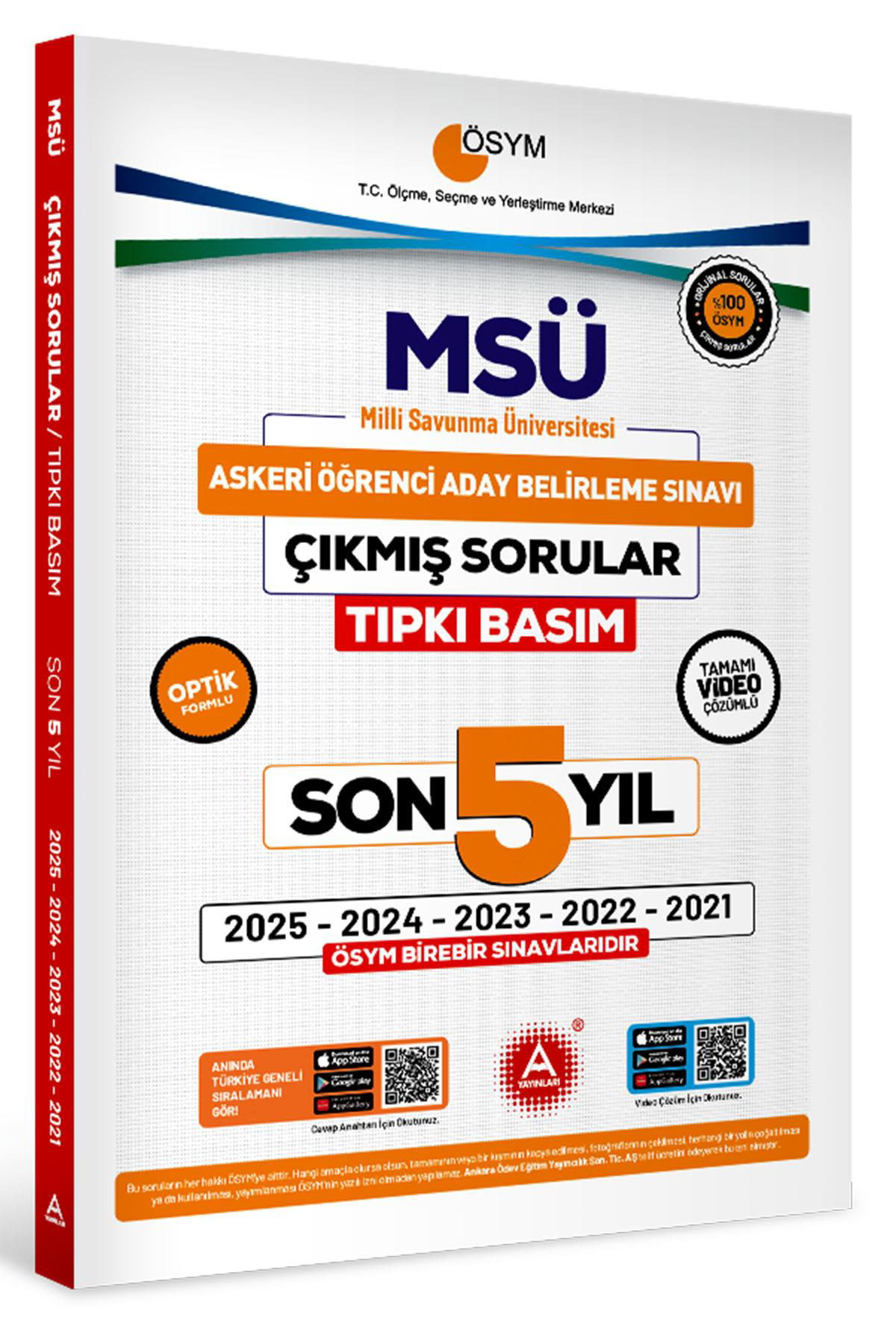 Son 5 yıl MSÜ Çıkmış Sorular-Tıpkı Basım-Bire Bir ÖSYM-Tamamı Vid