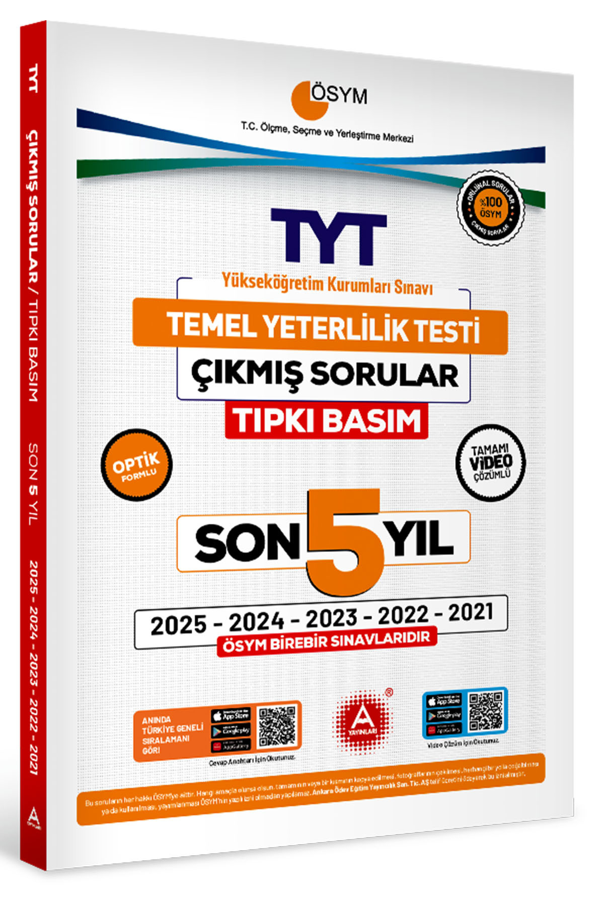 A Yayınları Son 5 Yıl Tyt Ve Msü Sınavları Ösym Çıkmış Sorular Tıpkı Basım 20