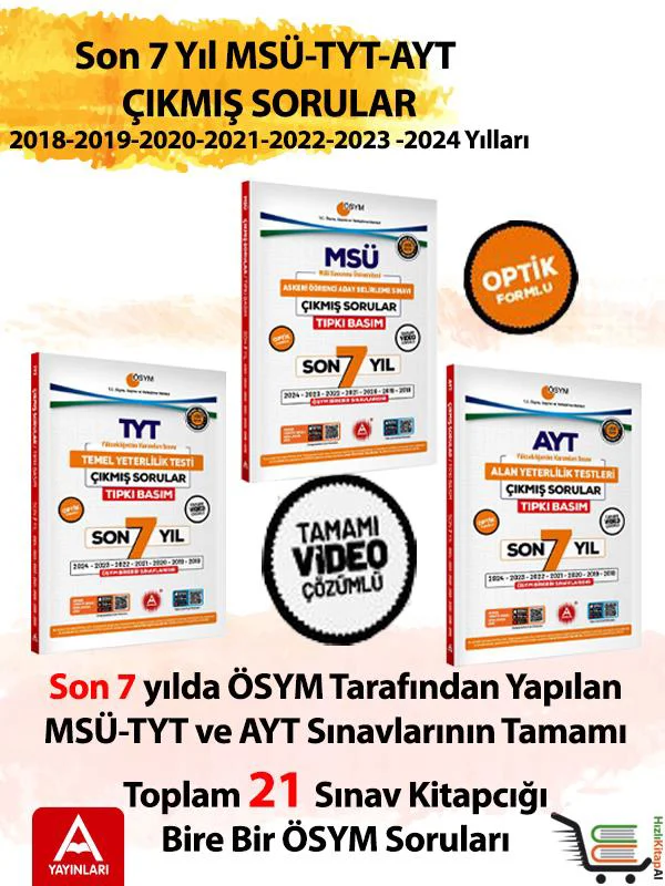 Son 7 yıl AYT-TYT ve MSÜ Çıkmış Sorular-2024-2023-2022-2021-2020-