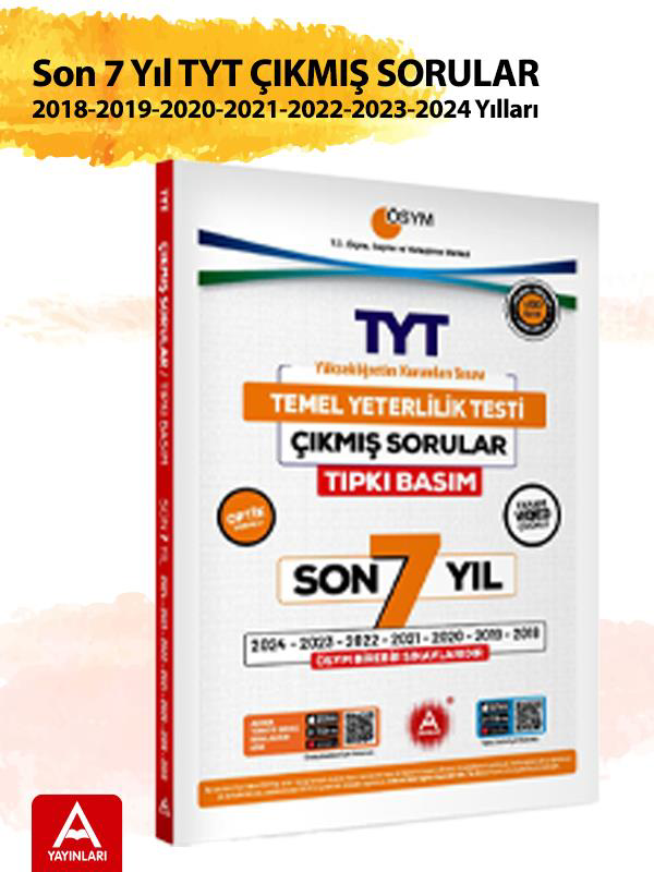 Son 7 yıl TYT Çıkmış Sorular-Tıpkı Basım-Bire Bir ÖSYM-Tamamı Vid