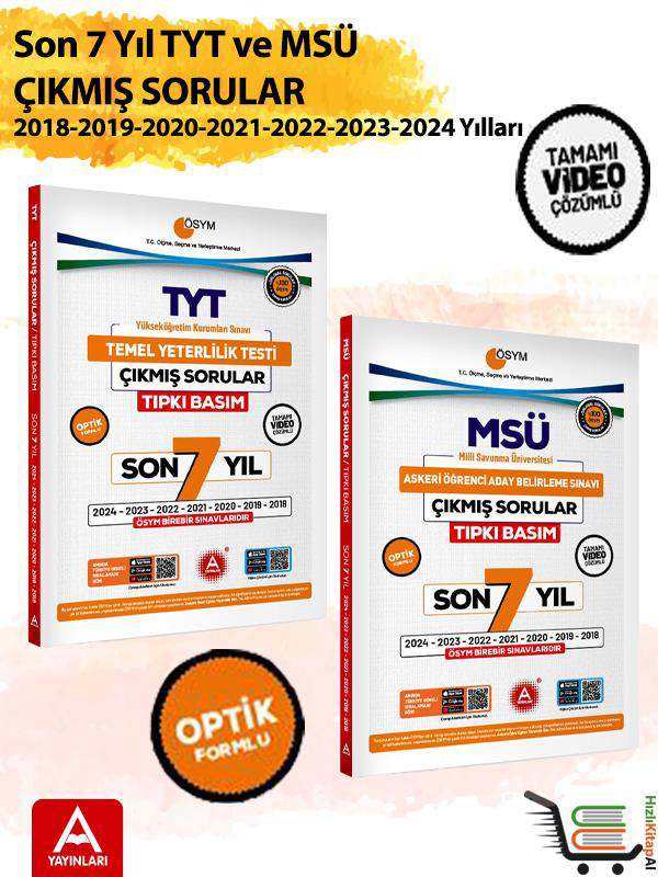 Son 7 yıl TYT ve MSÜ Çıkmış Sorular-2024-2023-2022-2021-2020-2019