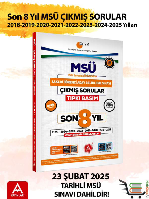 A Yayınları Son 8 Yıl Msü Çıkmış Sorular-2025-2024-2023-2022-2021-2020-2019-2