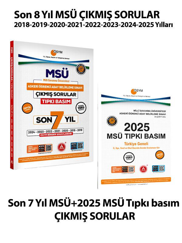 A Yayınları Son 8 Yıl Msü Çıkmış Sorular-2025-2024-2023-2022-2021-2020-2019-2