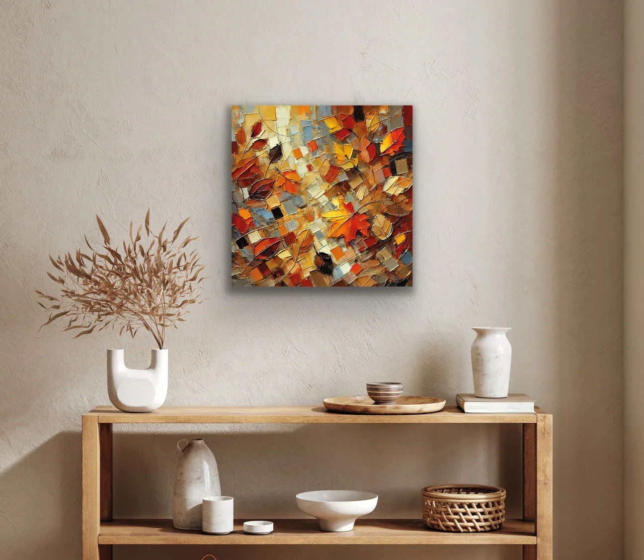 Sonbahar Mevsimi Kanvas Tablo 60x60cm - Solmayan Duvar Tablosu