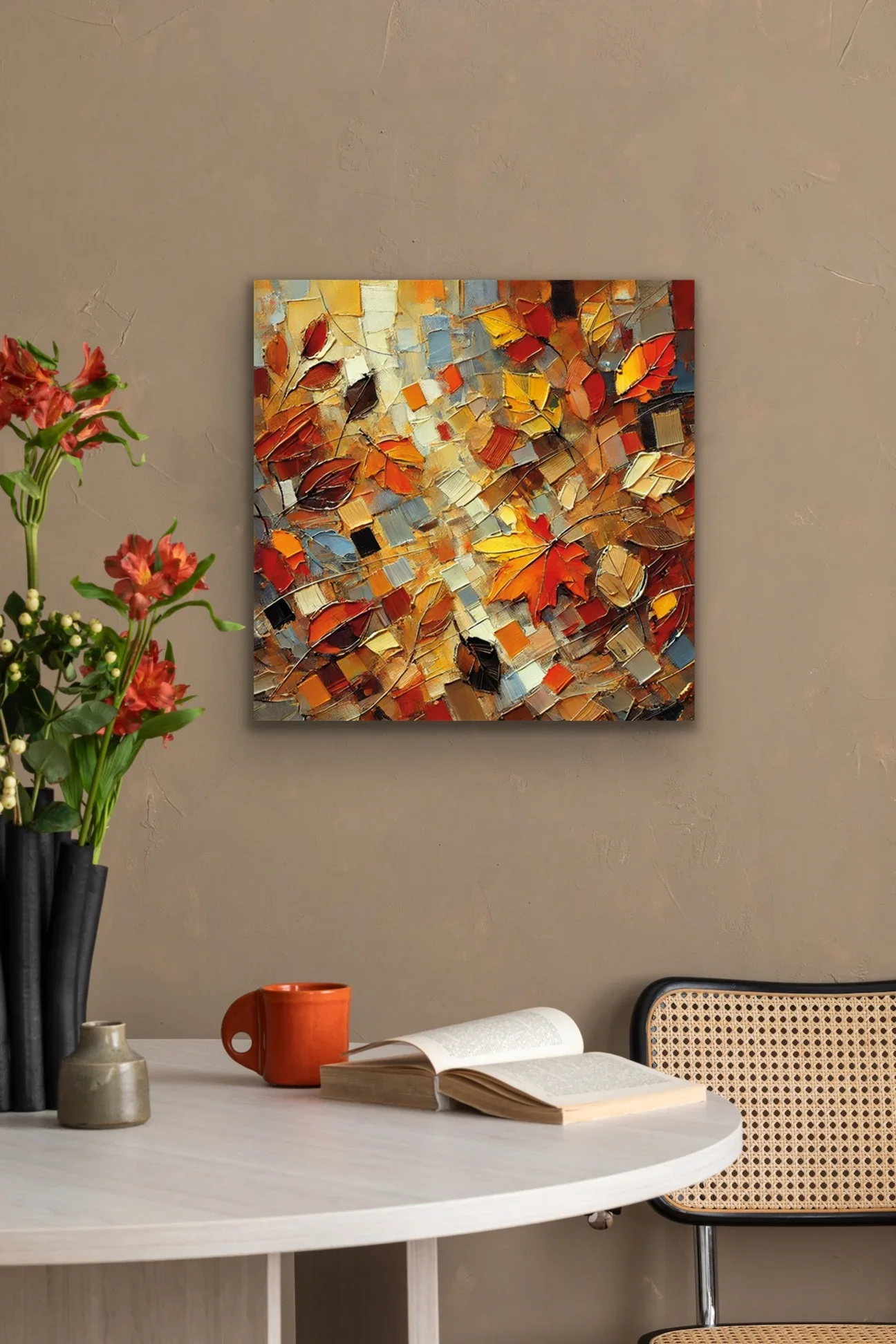 Sonbahar Mevsimi Kanvas Tablo 60x60cm - Solmayan Duvar Tablosu