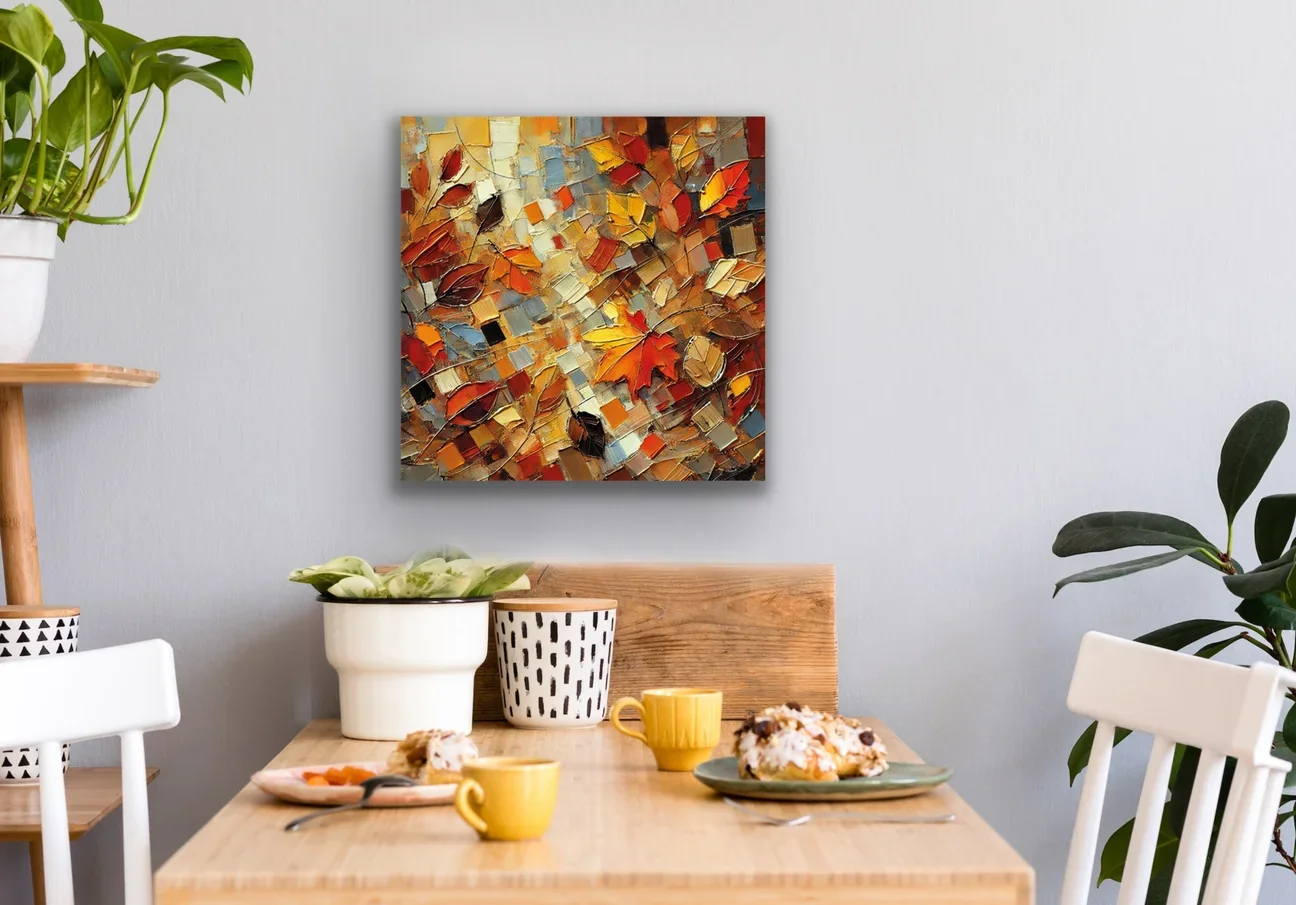Sonbahar Mevsimi Kanvas Tablo 60x60cm - Solmayan Duvar Tablosu