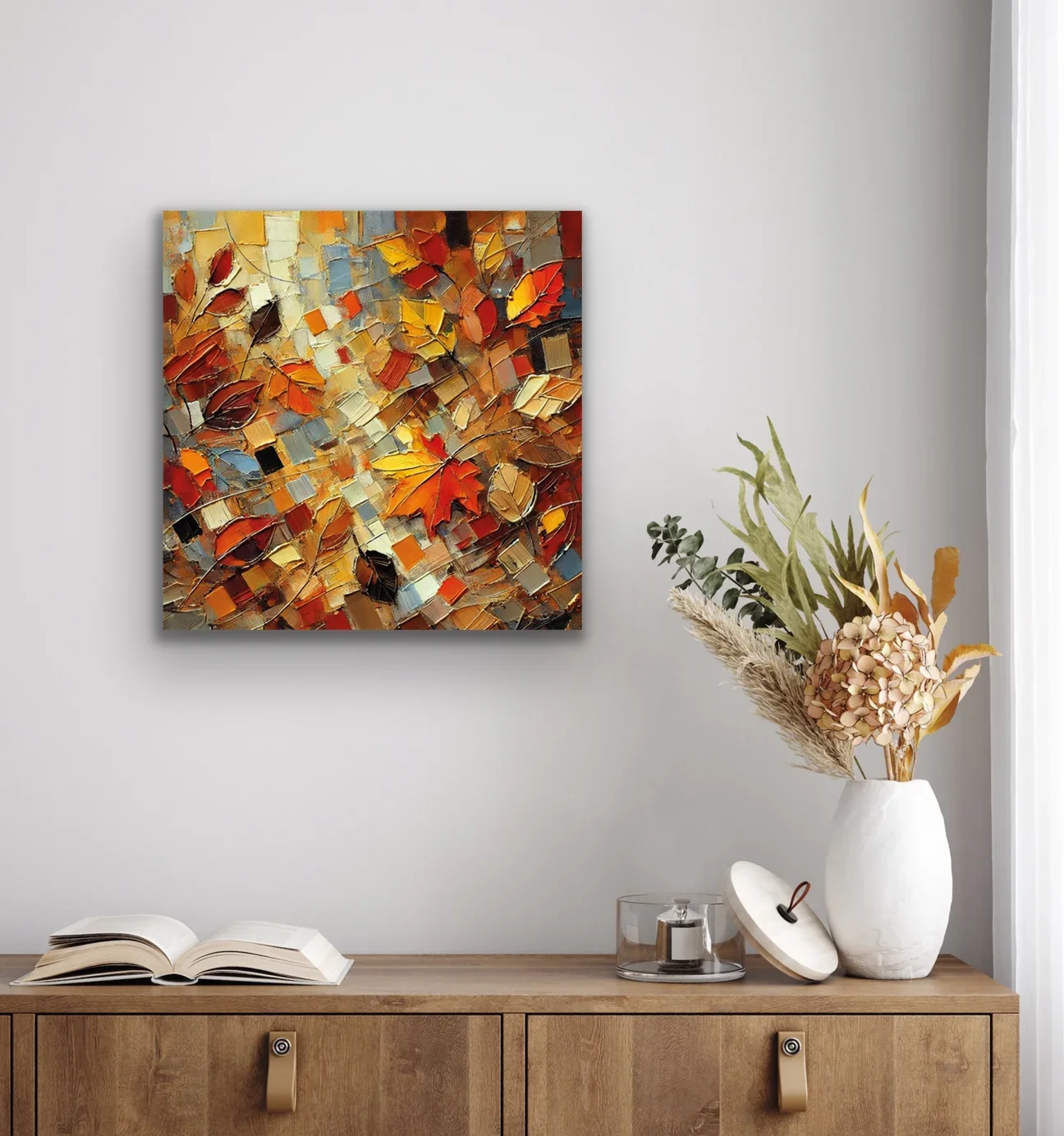 Sonbahar Mevsimi Kanvas Tablo 60x60cm - Solmayan Duvar Tablosu
