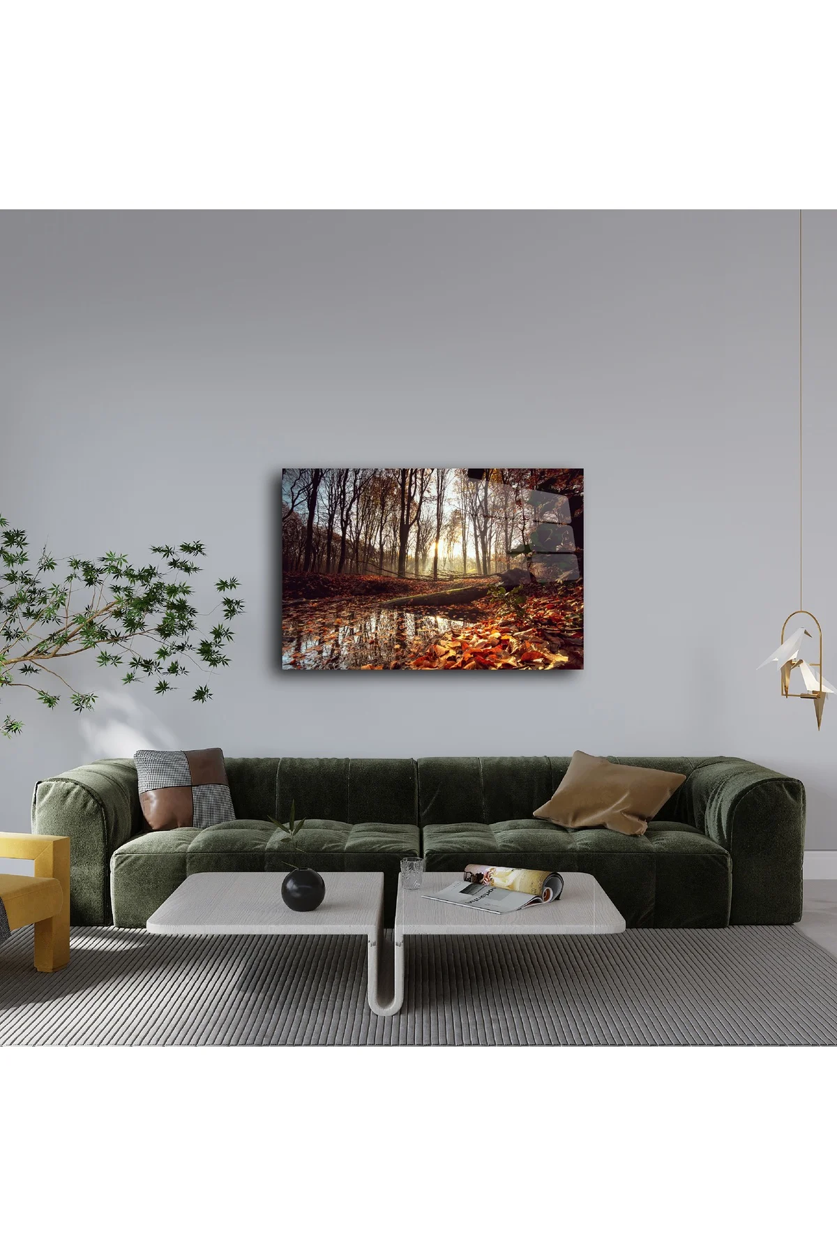 Sonbahar Ormanı Cam Tablo Sonbahar Ormanı Cam Tablo