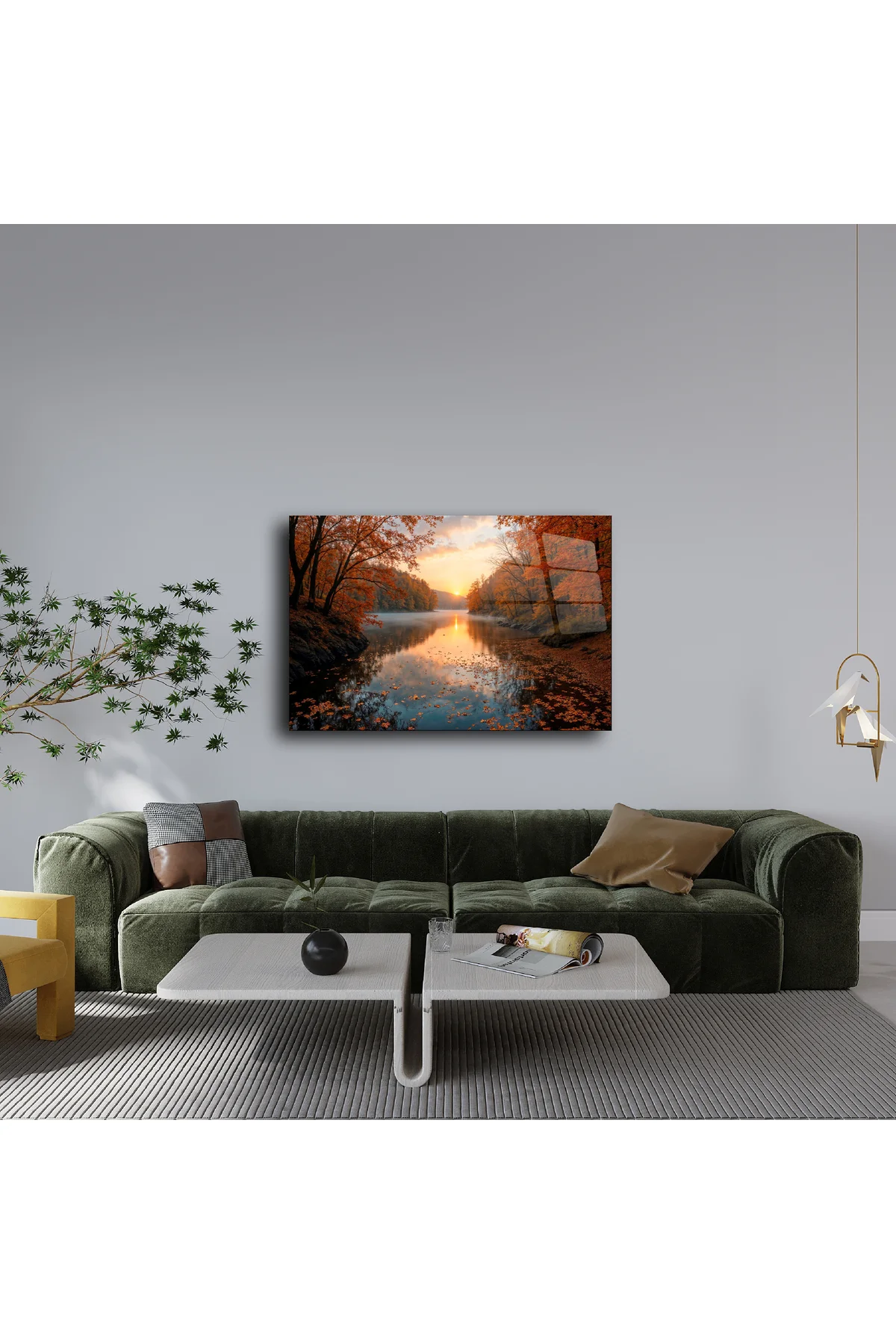 Sonbahar Ormanı Gün Batımı Cam Tablo Sonbahar Ormanı Gün Batımı Cam Tablo Fiyatı, Yorumları ve Özellikleri