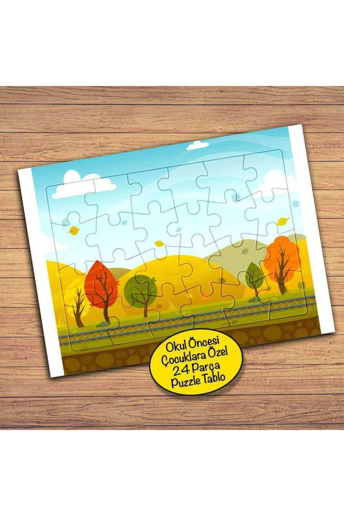 Cnpromosyon Sonbaharda Doğa Manzarası 24 Parça Çocuklara Özel Yapboz Tablo-9