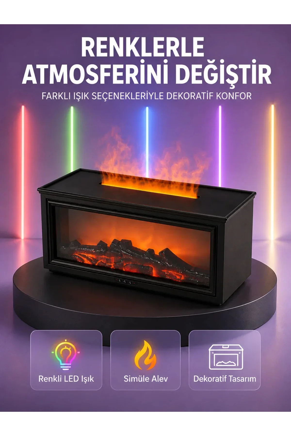 Şöne Görünümlü Hava Nemlendirici Renkli LED Işıklı Aroma Difüzörü Şöne Görünümlü Hava Nemlendirici Renkli LED Işıklı Aroma Difüzörü