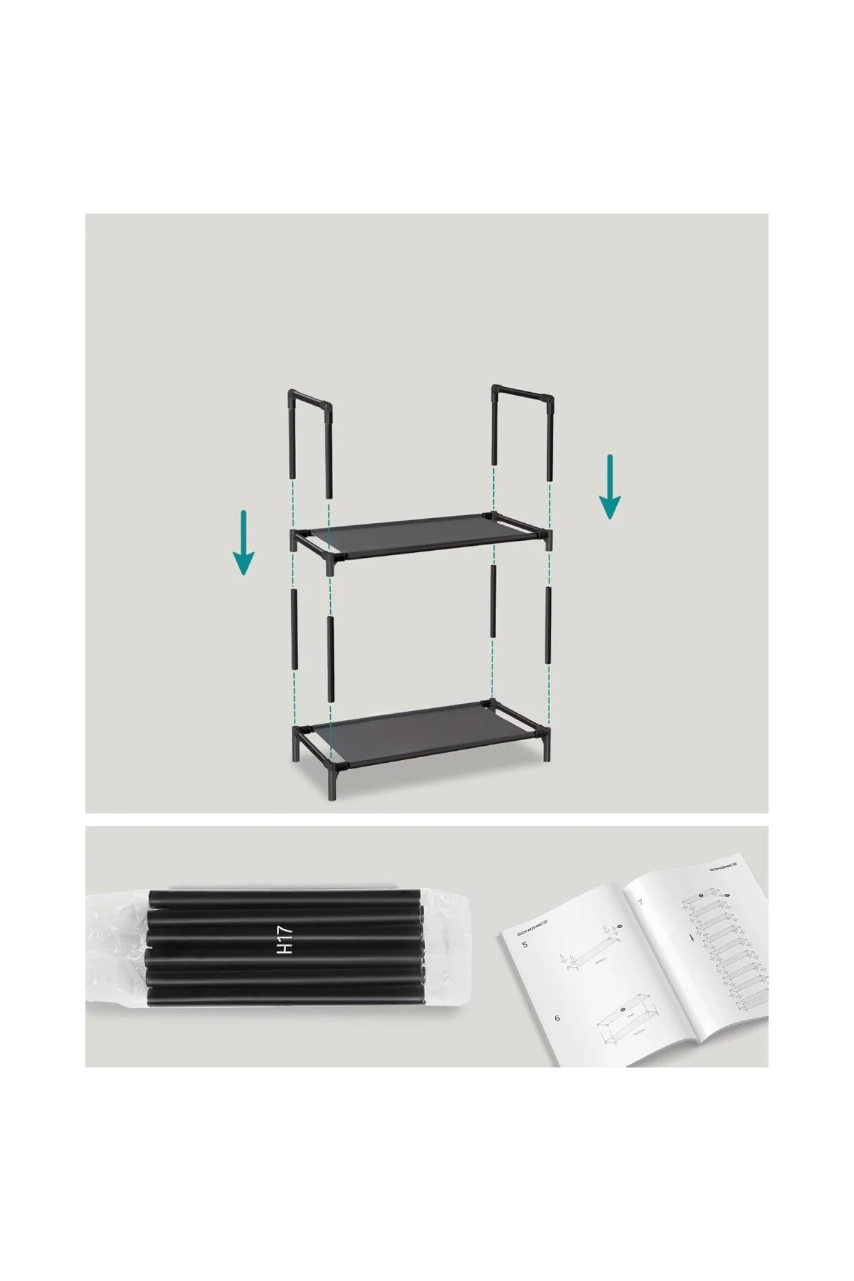 SONGMICS AYAKKABI RAK, 45 x 28 x 173 cm, LSH010B02