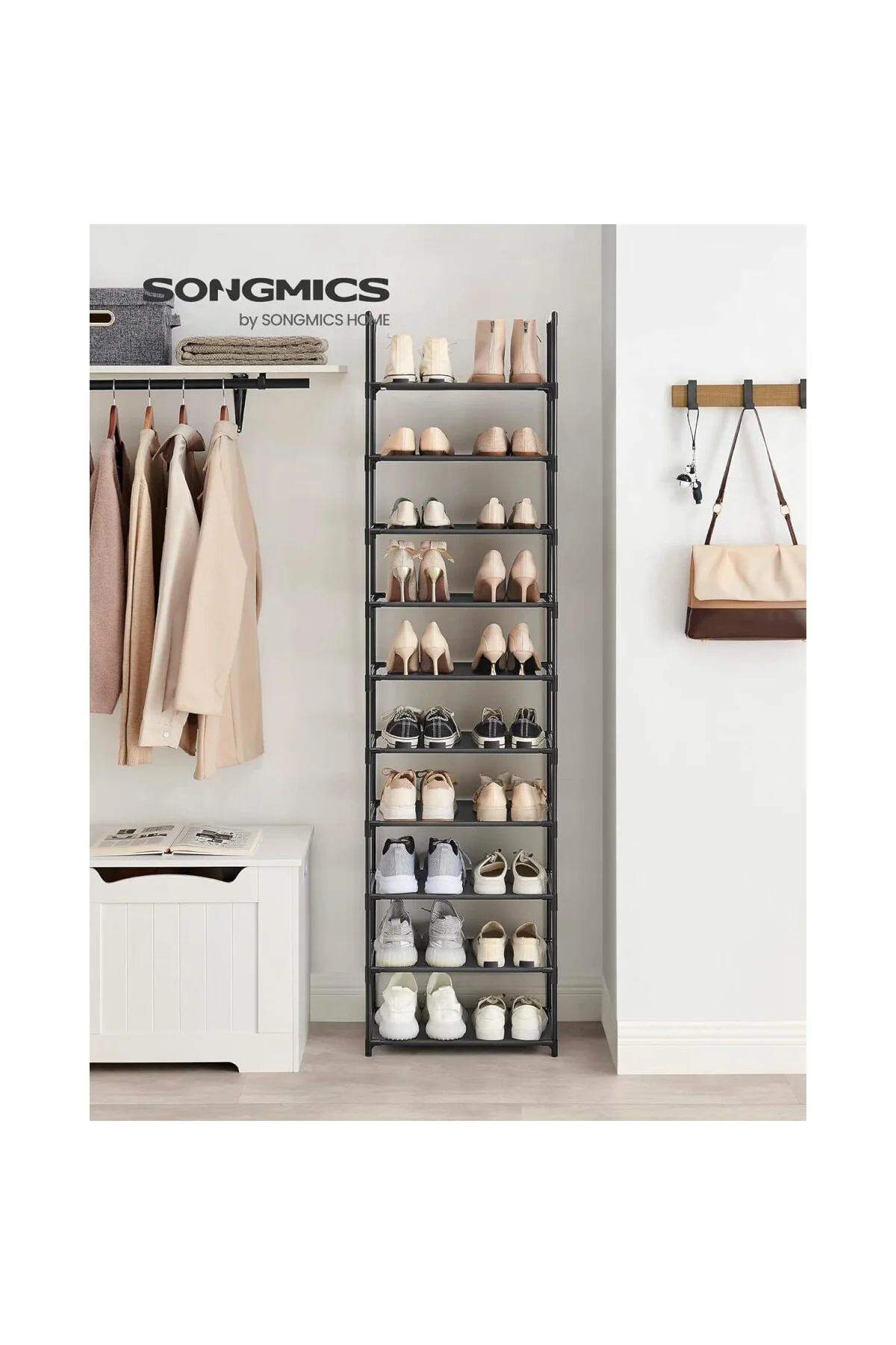 SONGMICS AYAKKABI RAK, 45 x 28 x 173 cm, LSH010B02