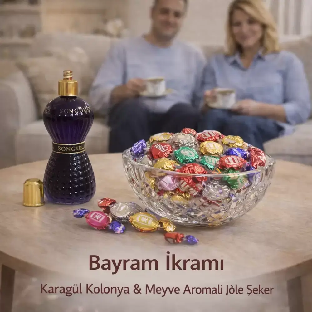 Songül Karagül Kolonyası ve 500 gr Şölen Bayram Şekeri Paketi – K