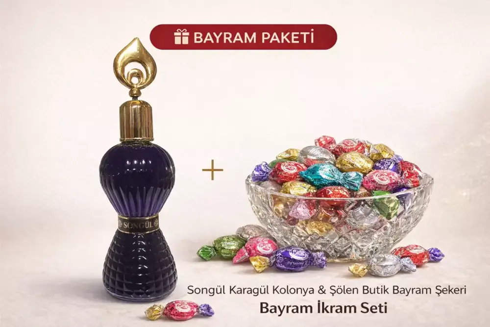 Songül Karagül Kolonyası ve 500 gr Şölen Bayram Şekeri Paketi – K