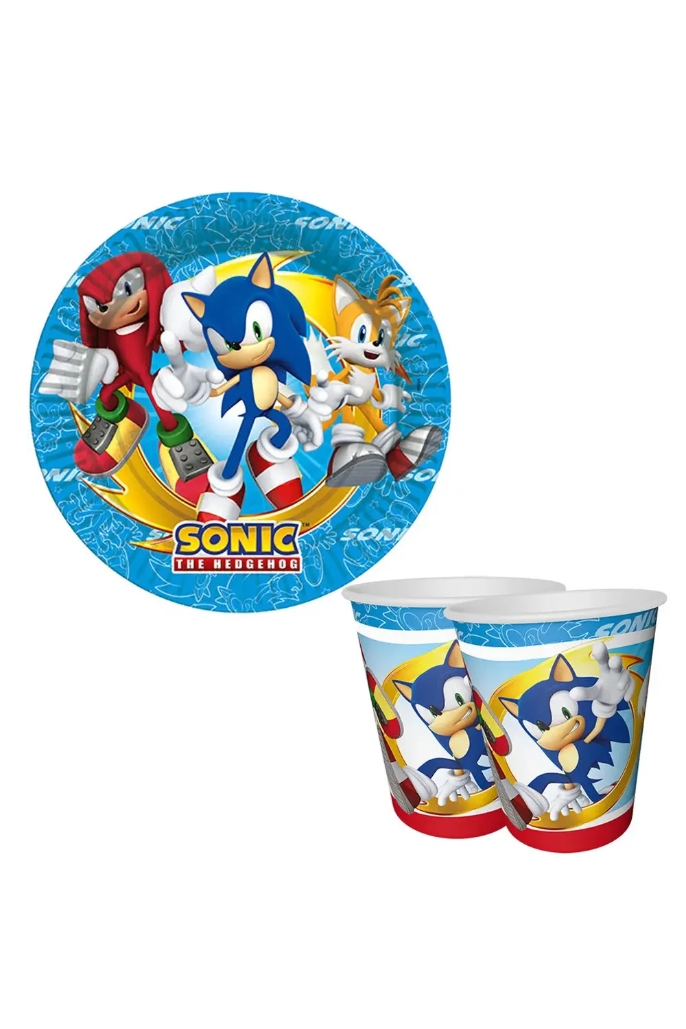 Sonic Temalı Karton Tabak Bardak 8'li