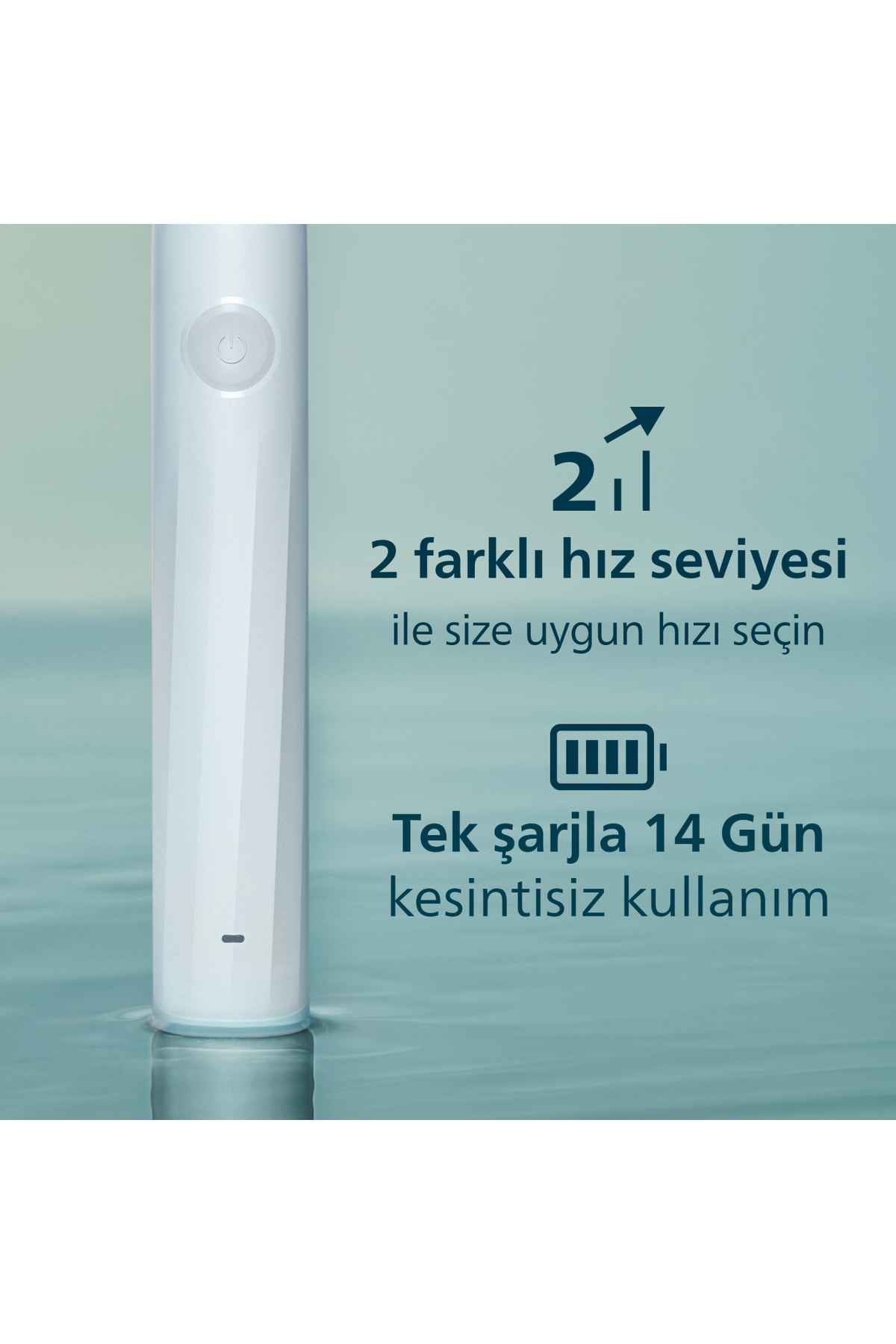 Sonicare 2100 Şarjlı Diş Fırçası, 3 Kat Plak Temizliği, 14 Gün Şa