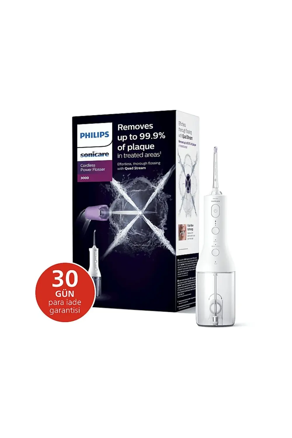 Philips Sonicare Power Flosser 3000 Ağız Duşu Kablosuz, Yedek Başlık - Be