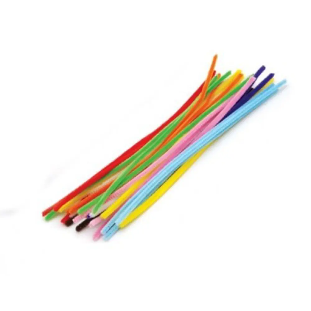 Şönil Renkli 30 Cm Renkli Fosforlu Tüylü Tel  15 Li- 1  Paket