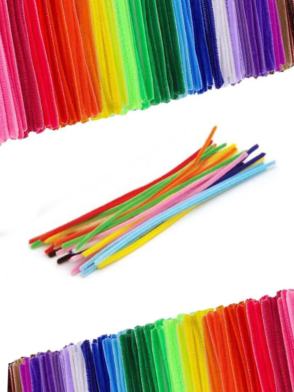 Şönil Renkli 30 Cm Renkli Fosforlu Tüylü Tel  15 Li- 1  Paket