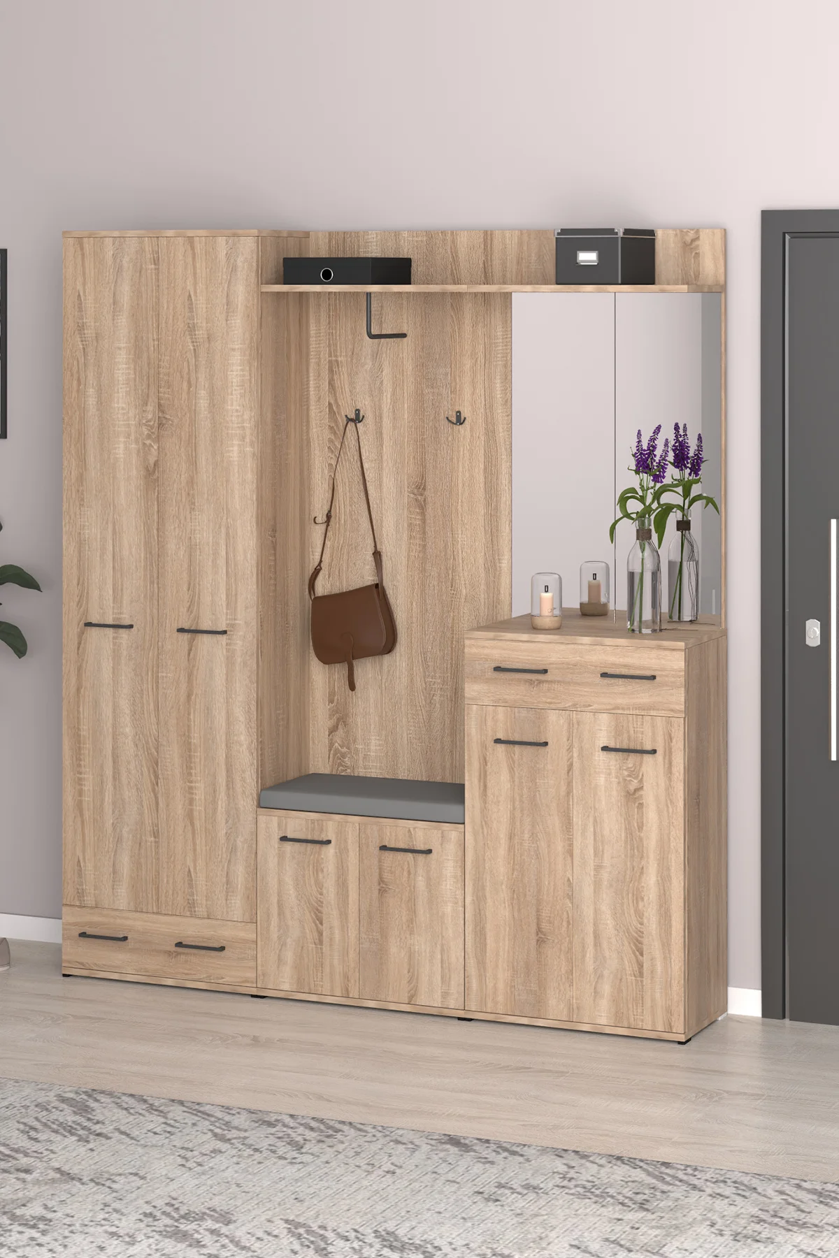 Sonomo Portmanto Vestiyer Askılık, Aynalı, Ayakkabılık, Dolaplı, 