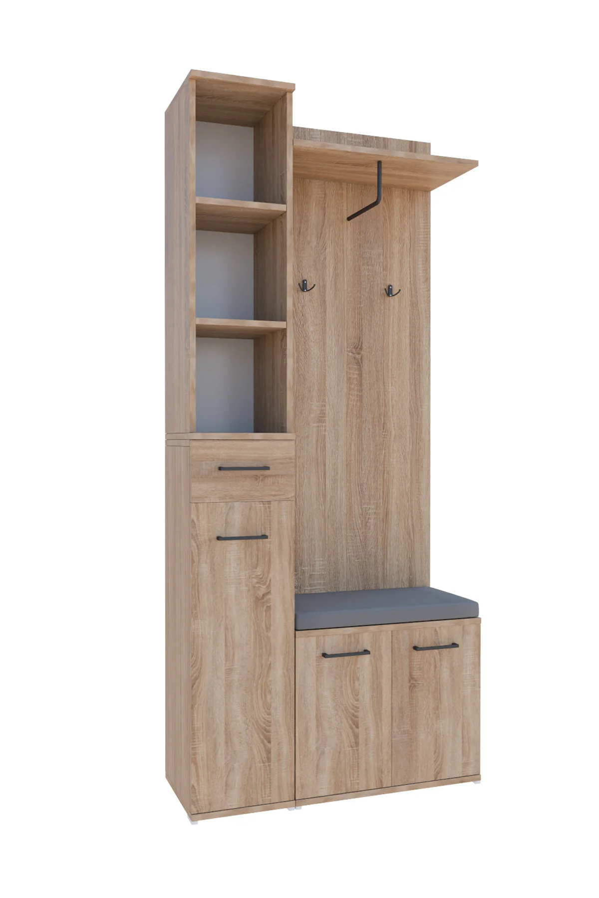 Sonomo Portmanto Vestiyer Askılık Puzzle, Ayakkabılık, Kapaklı, Organizer Dolaplı, Çekmeceli, V-055