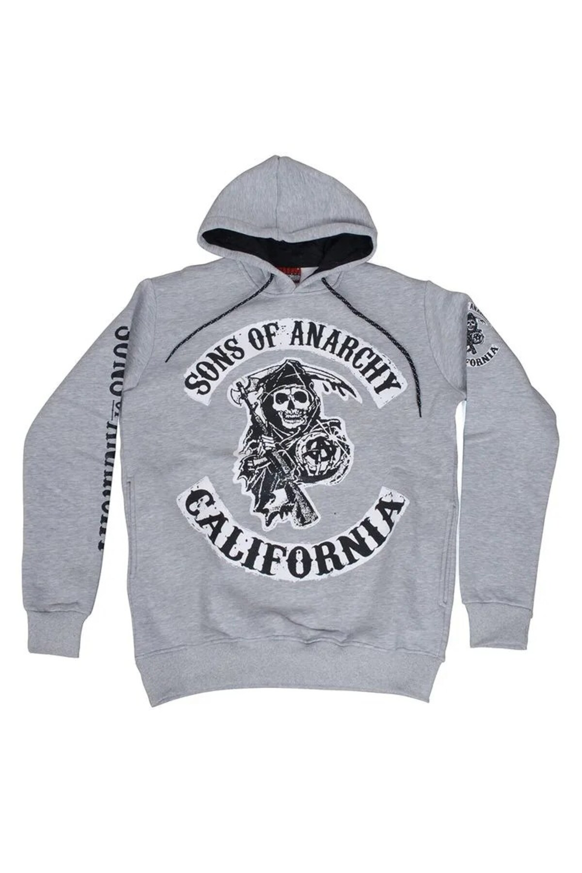 Sons Of Anarchy California Kapüşonlu Sweatshirt Hoodie Gri
