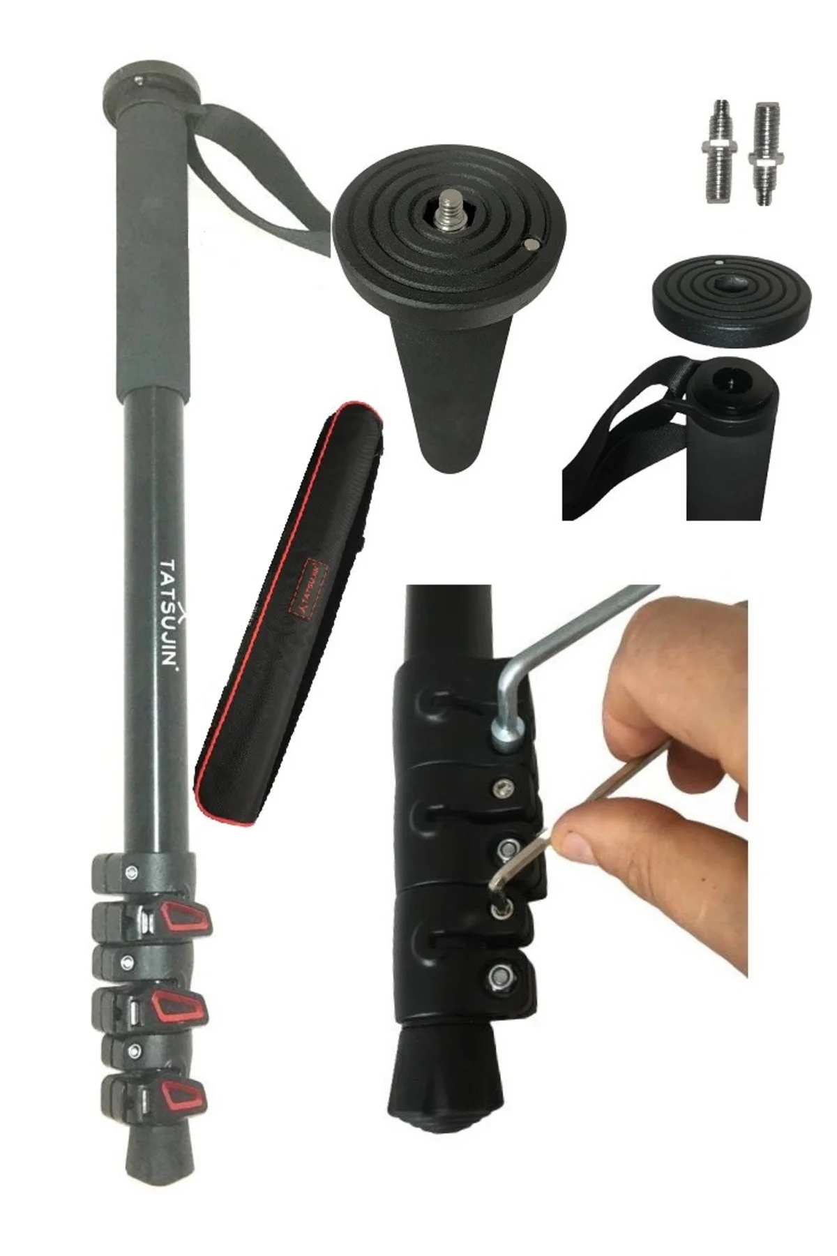 Sony Nx100 Kamera için TATSUJIN 3 Kademeli Pro 2 Metre Monopod