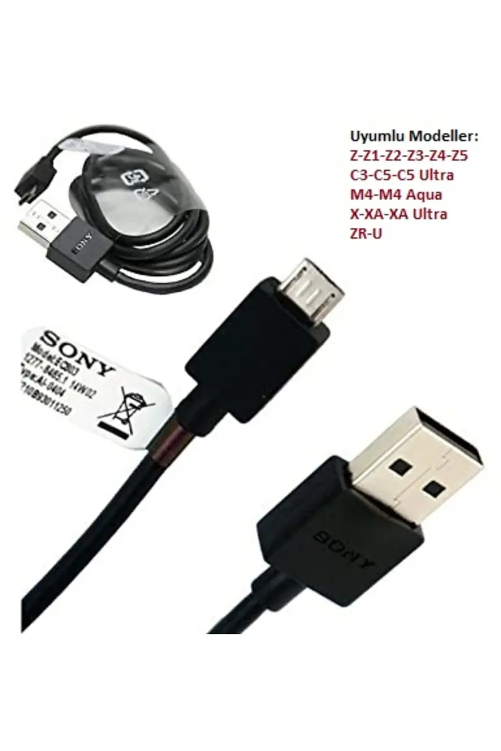 Sony Şarj Kablosu Micro Usb X-XA-XA Ultra-ZR Şarj Data Kablosu