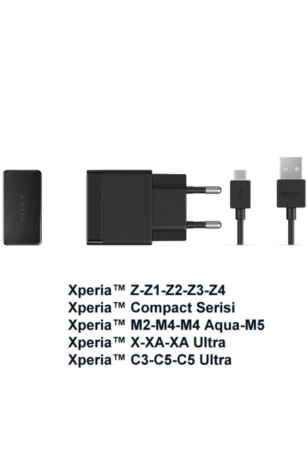 Sony Xperia Uyumlu Şarj Cihazı Aleti Ve Kablosu Z Z1 Z2 Z3 Z4 Z5