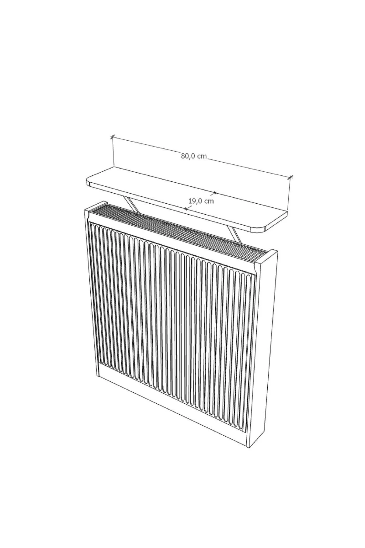 Soravel Petek Üstü Uçan Raf Dresuar Kalorifer Peteği Rafı 80 X 18