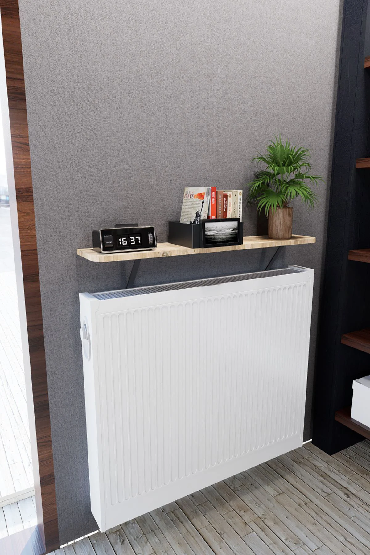 Soravel Petek Üstü Uçan Raf Dresuar Kalorifer Peteği Rafı 100 X 1