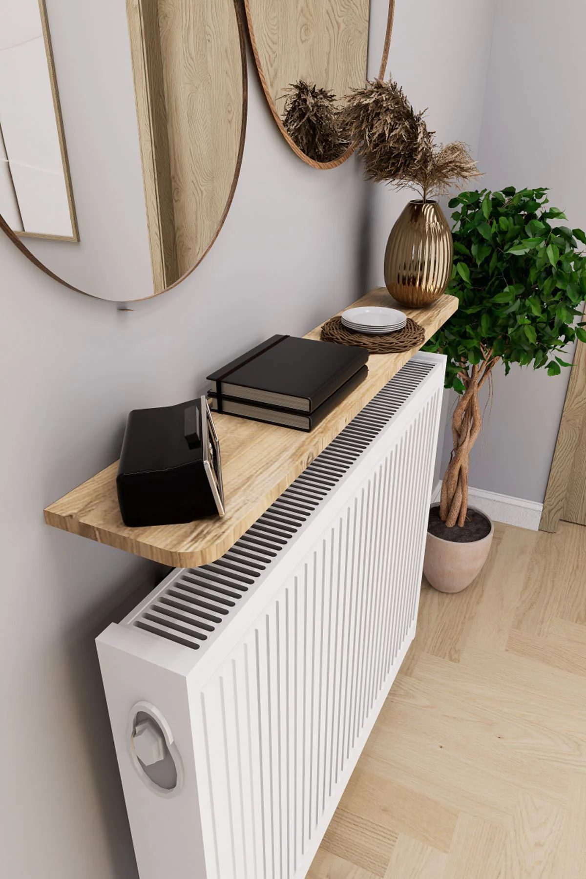 Soravel Petek Üstü Uçan Raf Dresuar Kalorifer Peteği Rafı 100 X 1