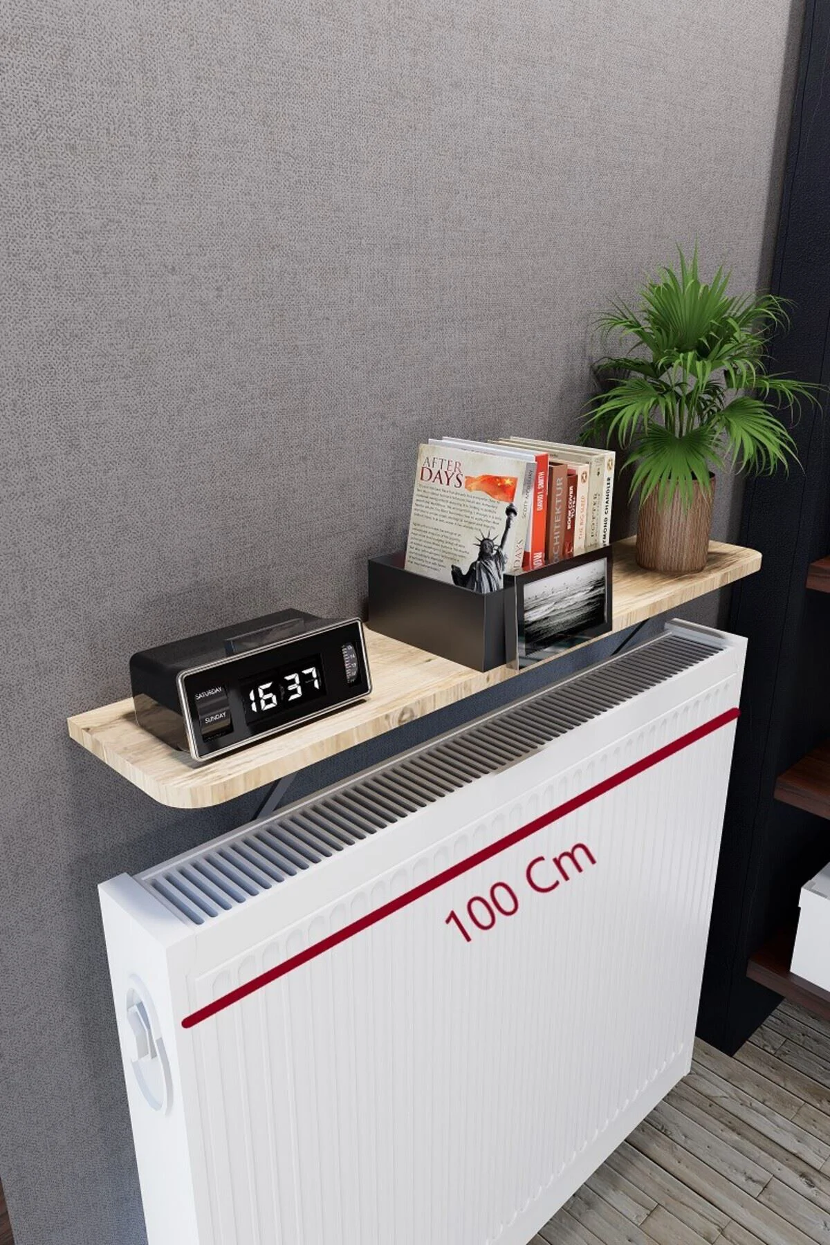 Soravel Petek Üstü Uçan Raf Dresuar Kalorifer Peteği Rafı 100 X 1