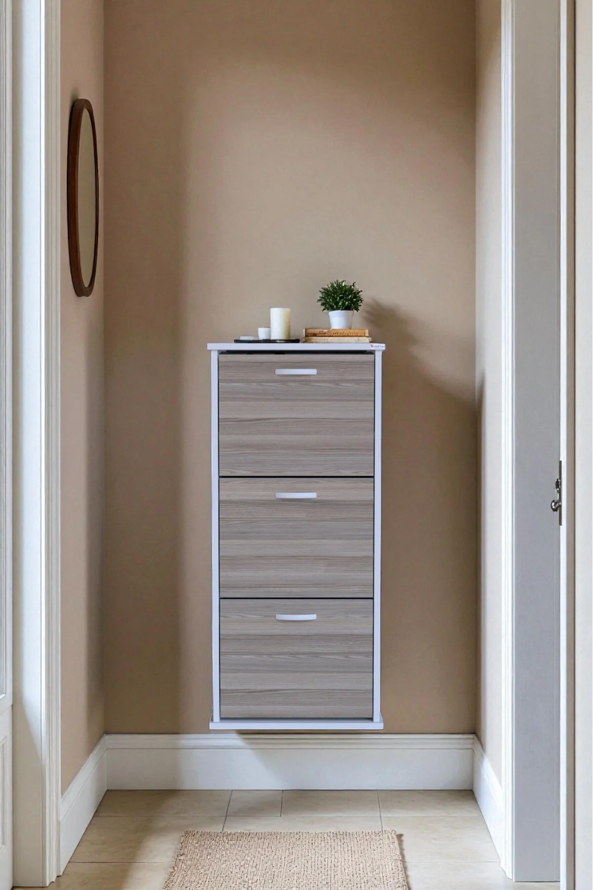 Soren 3 Düşer Kapaklı 52 cm Cordoba Ayakkabılık 52x114x26 cm Asma