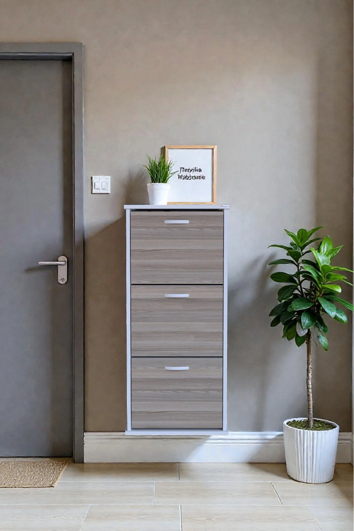 Soren 3 Düşer Kapaklı 52 cm Cordoba Ayakkabılık 52x114x26 cm Asma