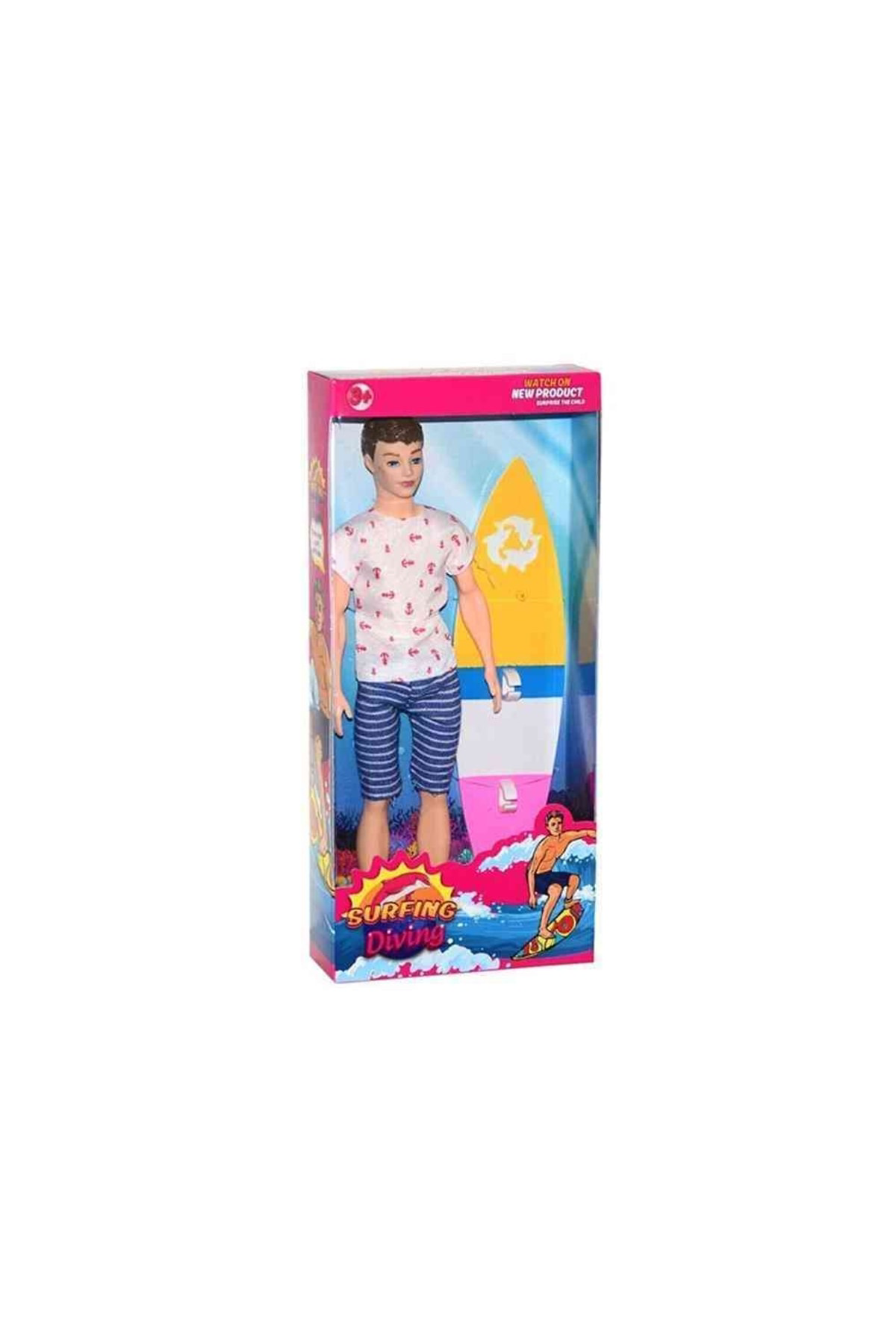 Alpmodel Sörf Yapan Erkek Manken Bebek Aksesuarlı 30 Cm