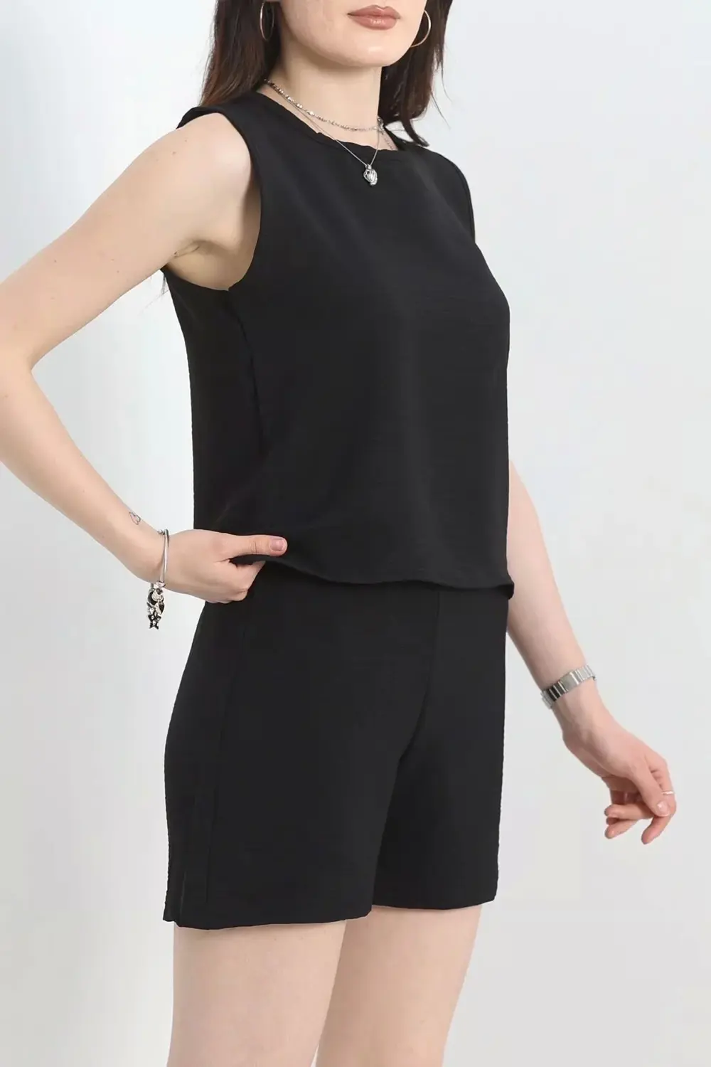 Şortlu Ayrobin takım siyah