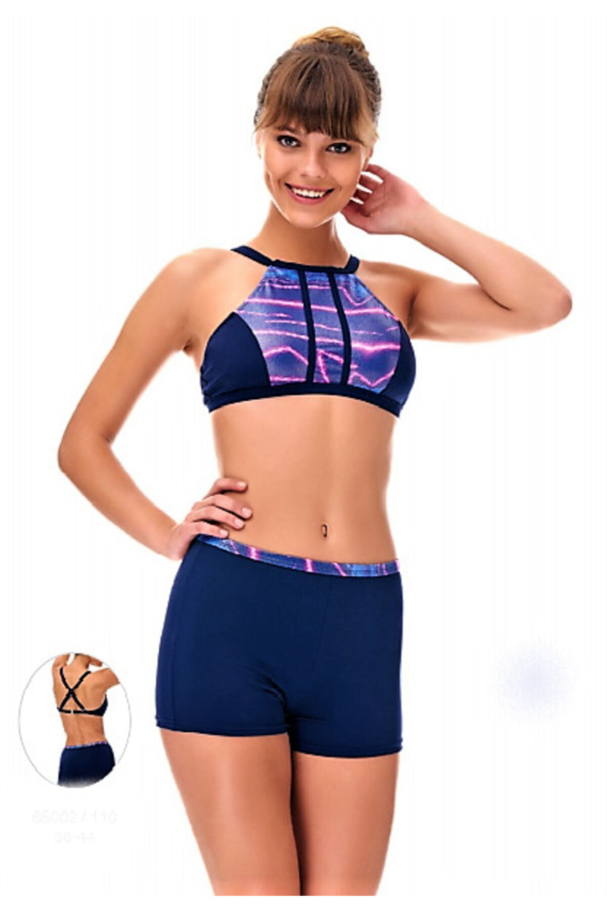 Sunsurf Şortlu Yüzücü Bikini Takimi Lacivert