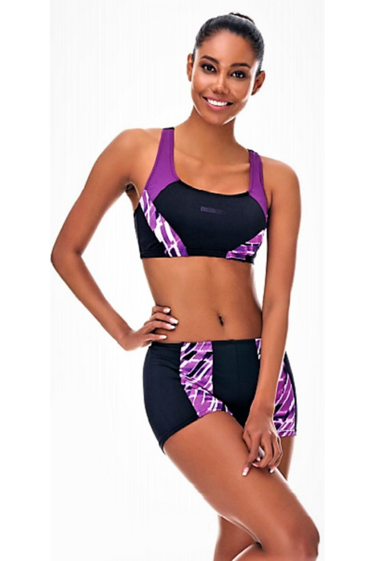 Sunsurf Şortlu Yüzücü Bikini Takimi Siyah