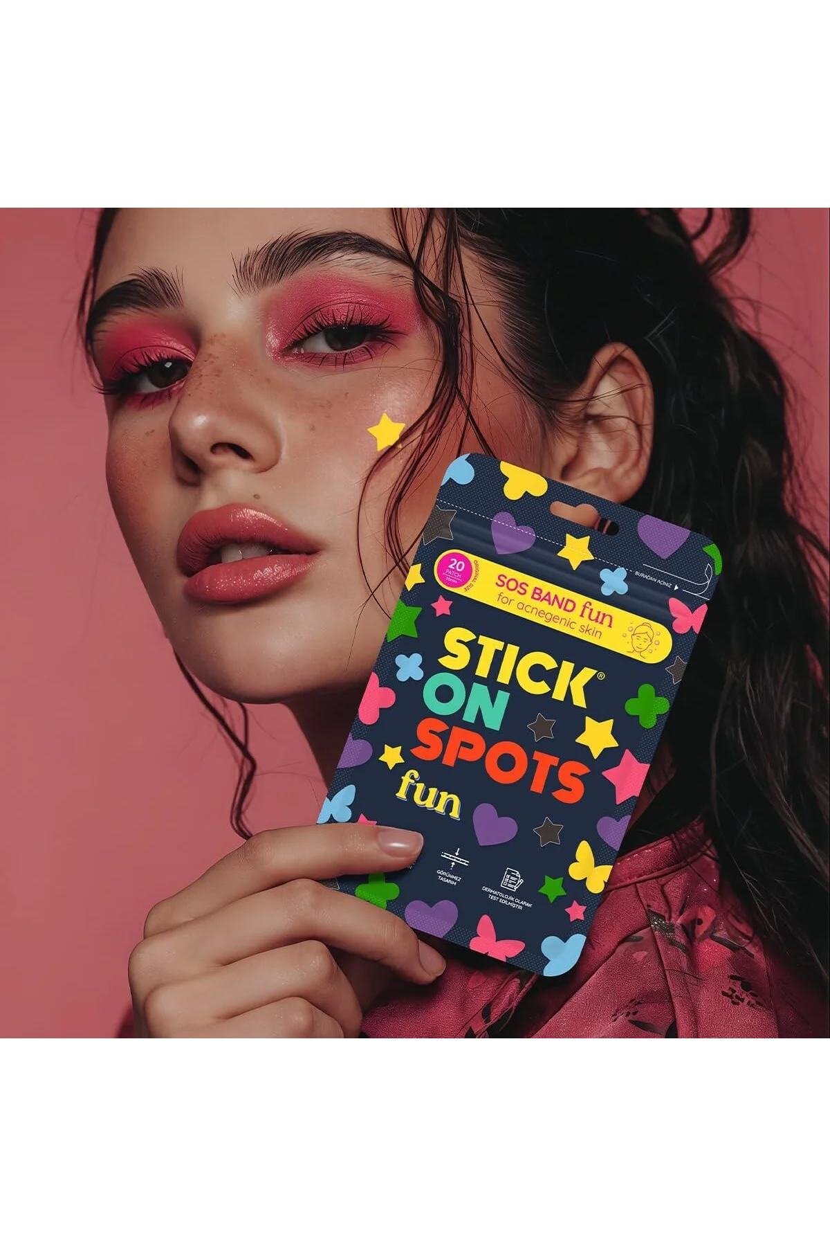 SOS Band Fun Pimple Patch Hidrokolloid ve Akne Bandı 20 Adet