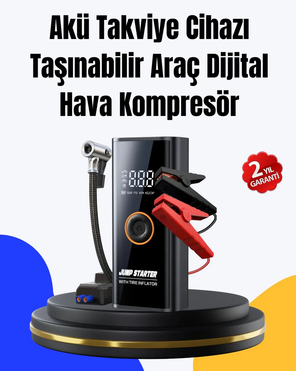 SOS Fenerli Akü Takviye Cihazı Dijital Kompresör Powerbank Fiyatı, Yorumları ve Özellikleri