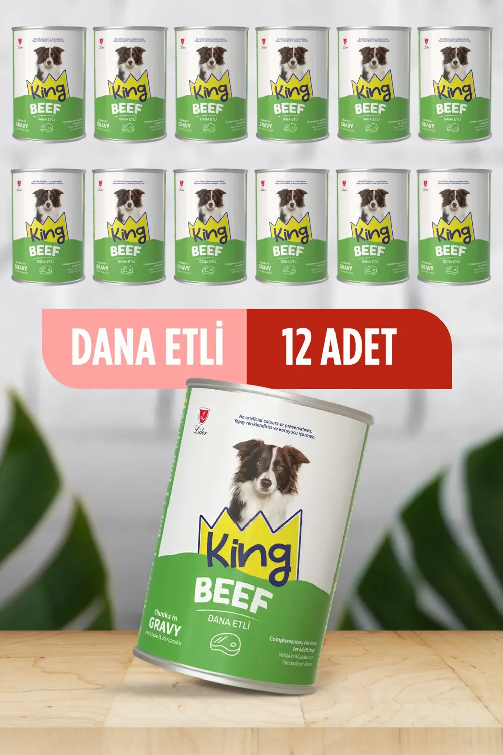 Sos İçerisinde Et Parçacıklı Dana Etli Köpek Konservesi 400 gr x