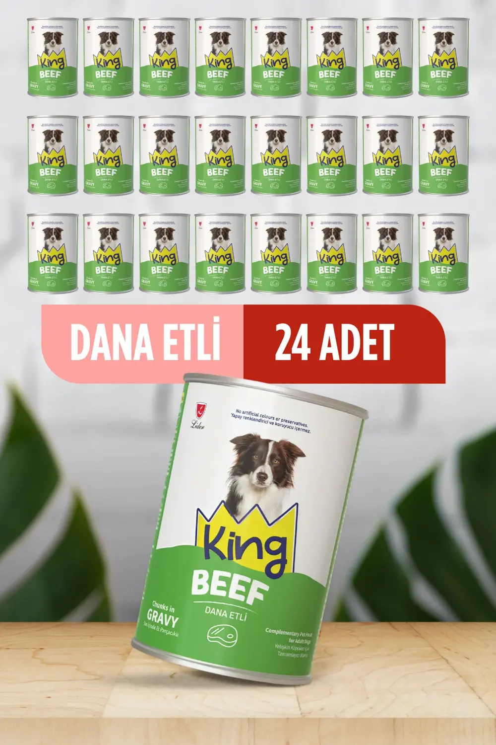 Sos İçerisinde Et Parçacıklı Dana Etli Köpek Konservesi 400 gr 24