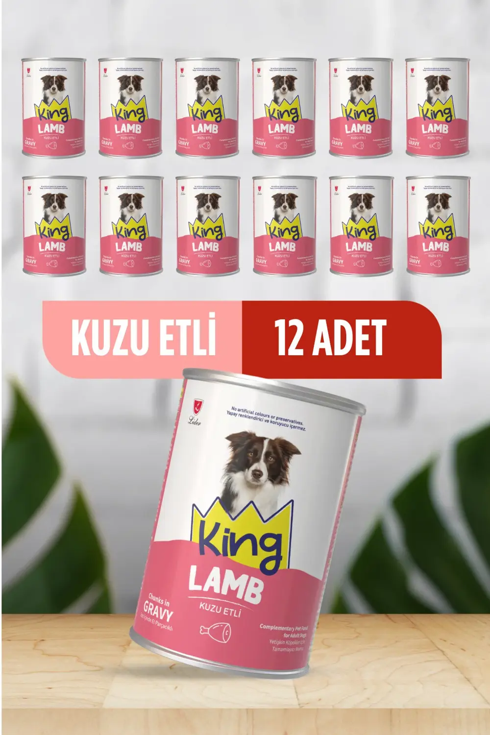 Sos İçerisinde Et Parçacıklı Kuzu Etli Köpek Konservesi 400 G x 1
