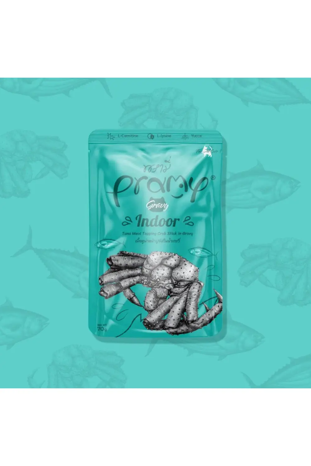 Pramy Sos İçinde Yengeç Çubuklu Ve Ton Balıklı Yetişkin Kedi Maması 70