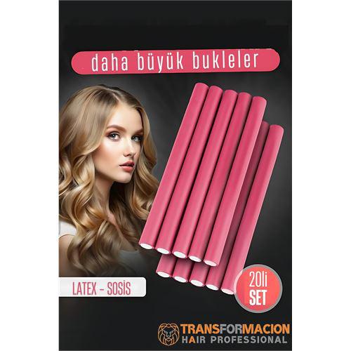 Sosis Latex Bigudi - Isısız Saç Bigudisi 17 mm 20 Adet Sosis Latex Bigudi - Isısız Saç Bigudisi 17 mm 20 Adet