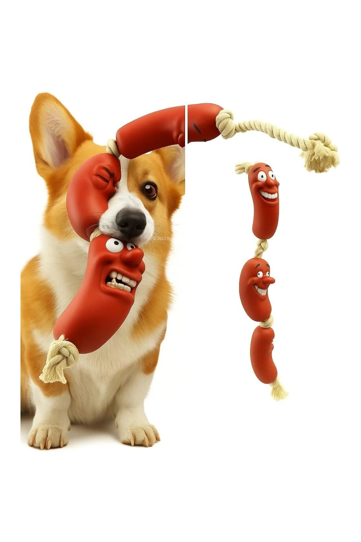 Sosis Şeklinde Köpek Oyuncağı Dayanıklı Yumuşak Silikon Isırma Oy